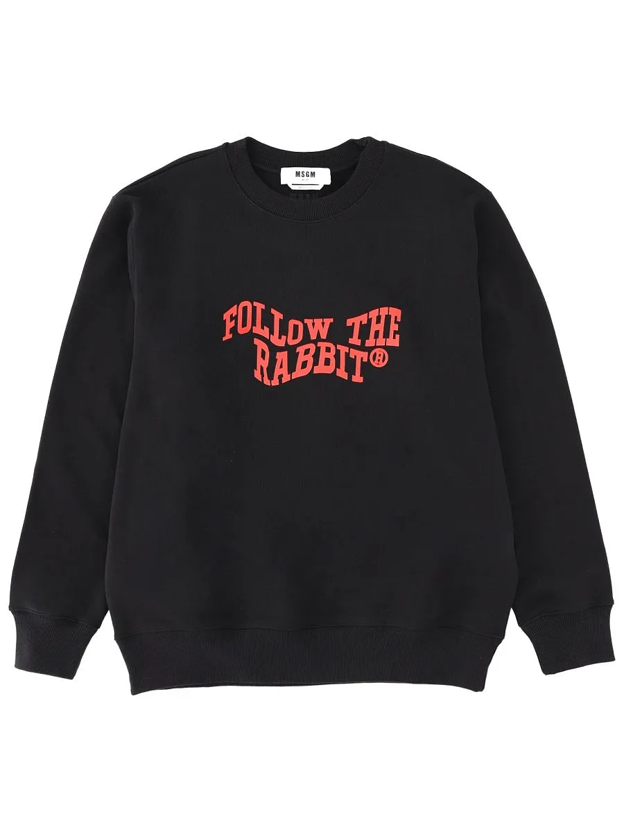 Msgm Sweatshirt Follow The Rabbit