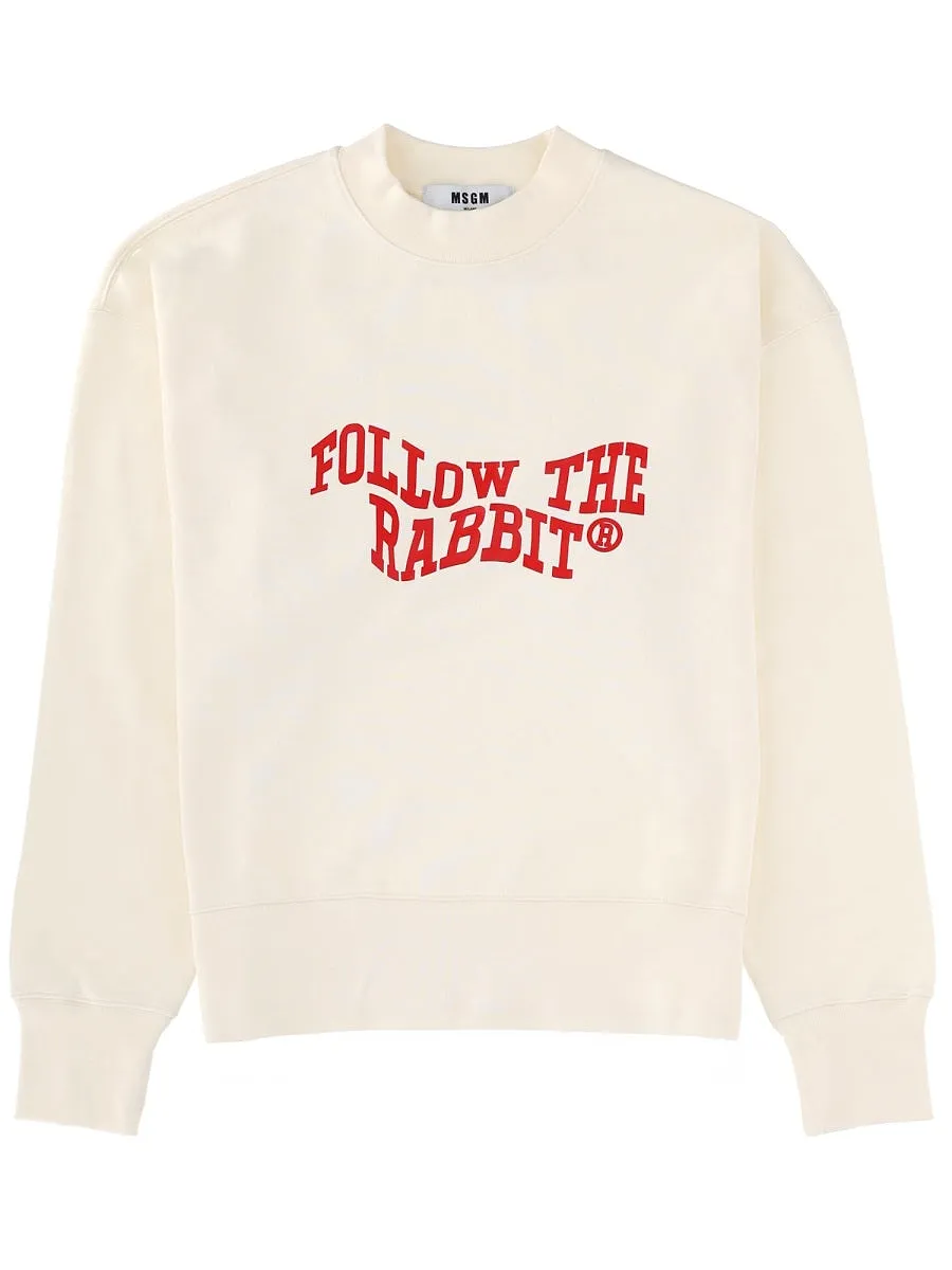 Msgm Sweatshirt Follow The Rabbit