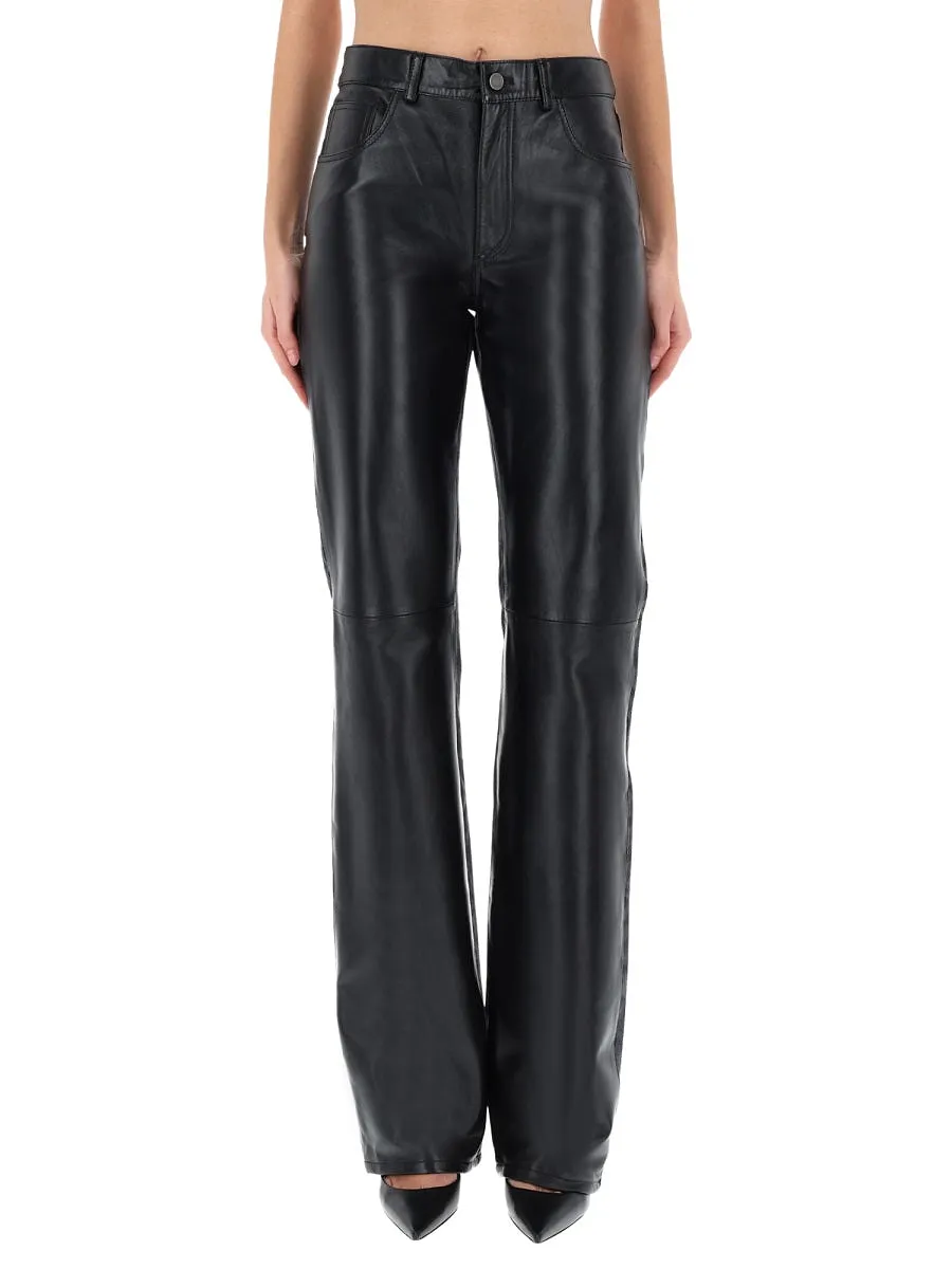 Star Black Denim & Leather Pants