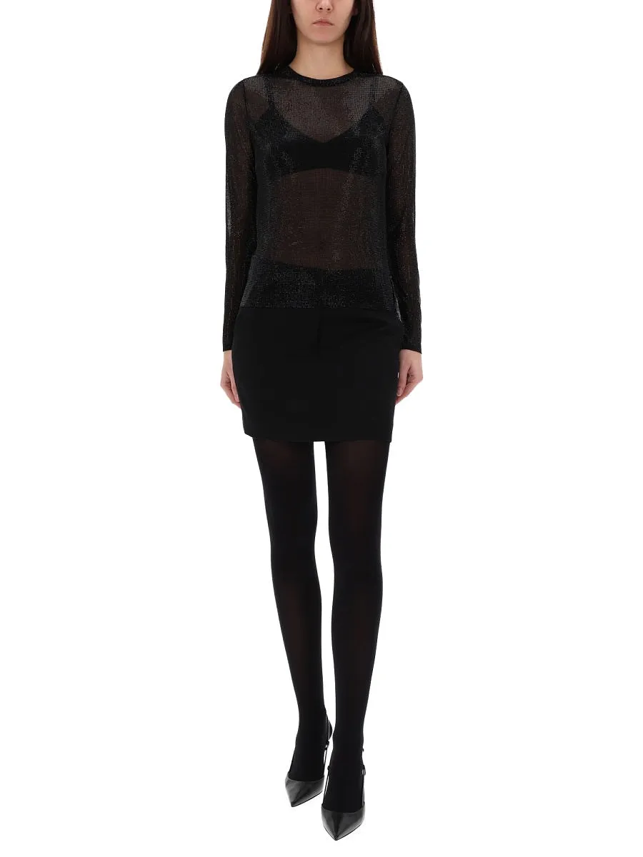 Michael By Michael Kors Top With Rhinestones