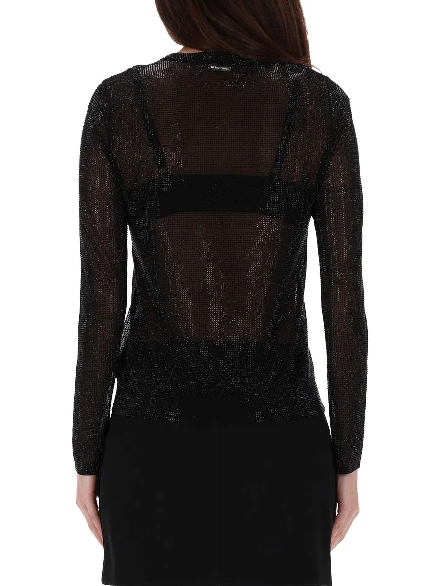 Michael By Michael Kors Top With Rhinestones