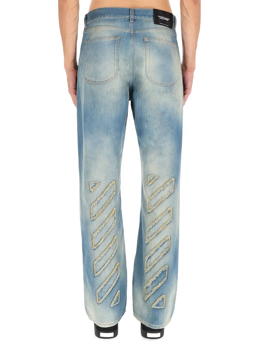 Off White Jeans Diag Raw Patch