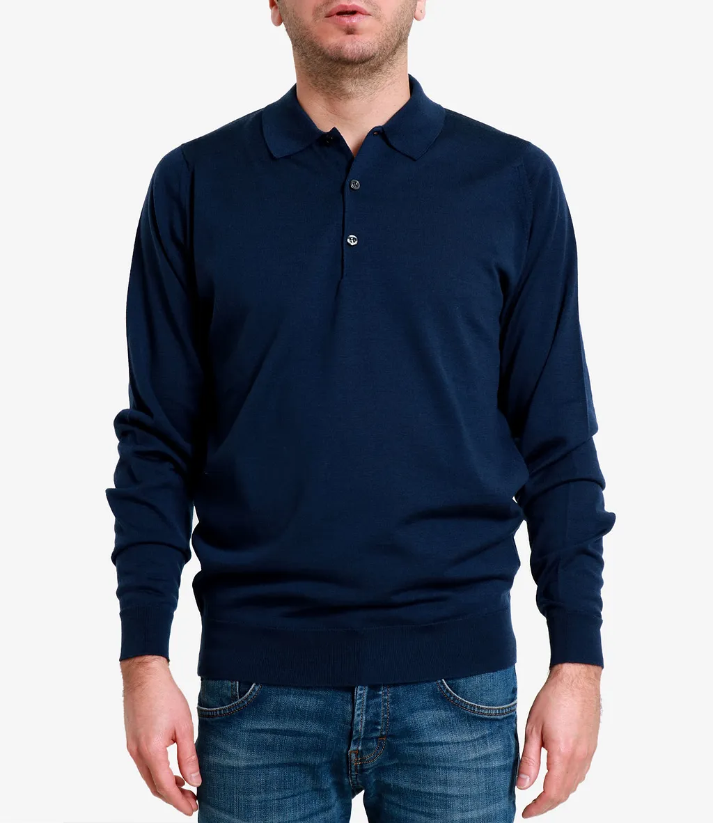John Smedley Long Sleeve Polo Shirt