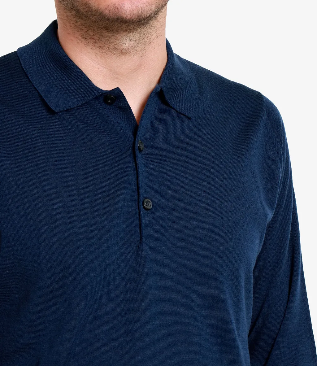 John Smedley Long Sleeve Polo Shirt