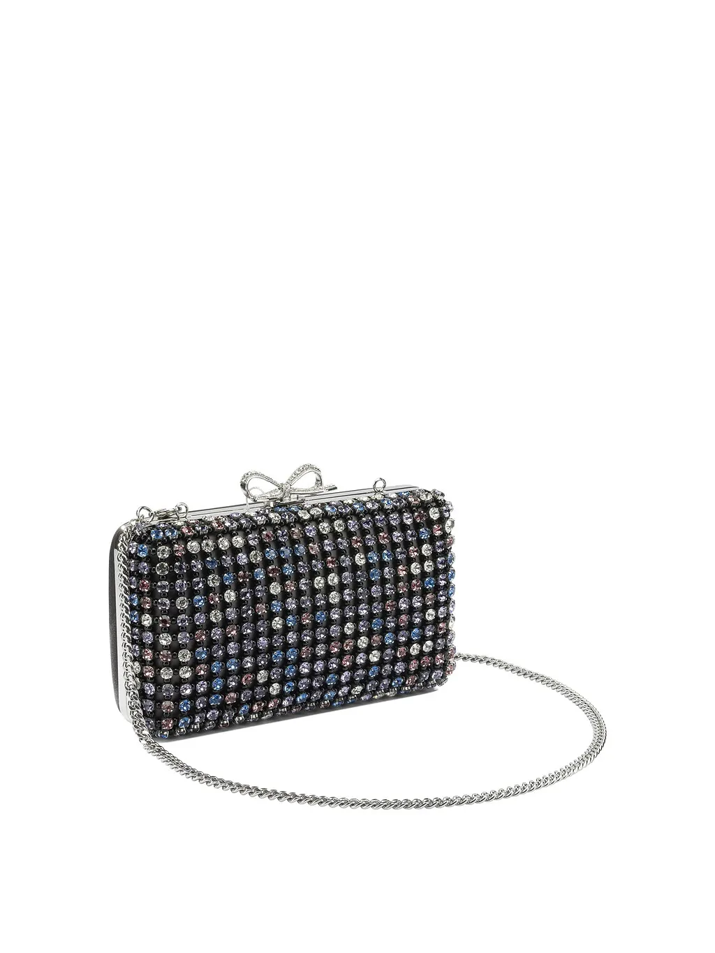 Multi Crystal Knit Clutch Bag