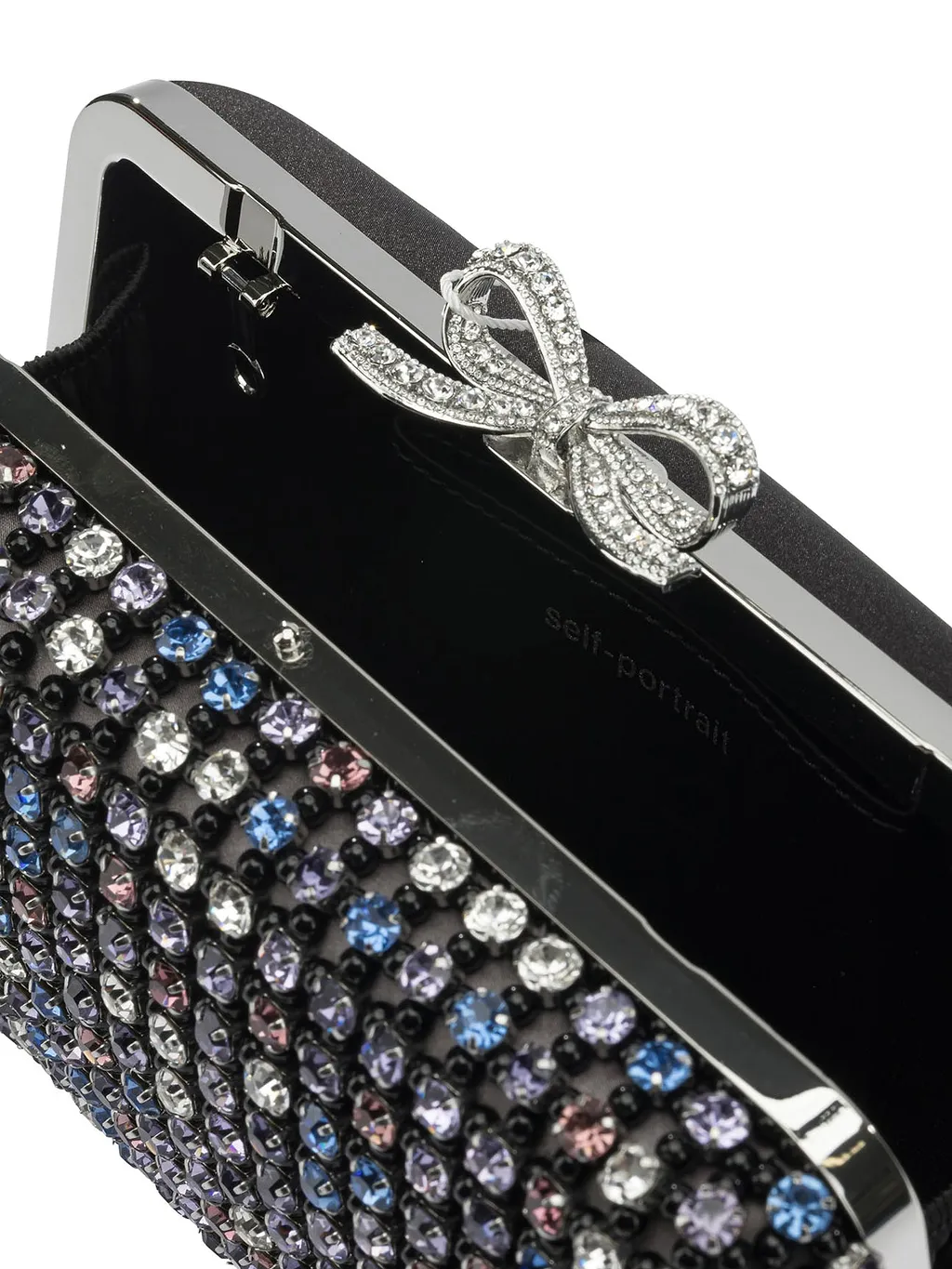 Multi Crystal Knit Clutch Bag
