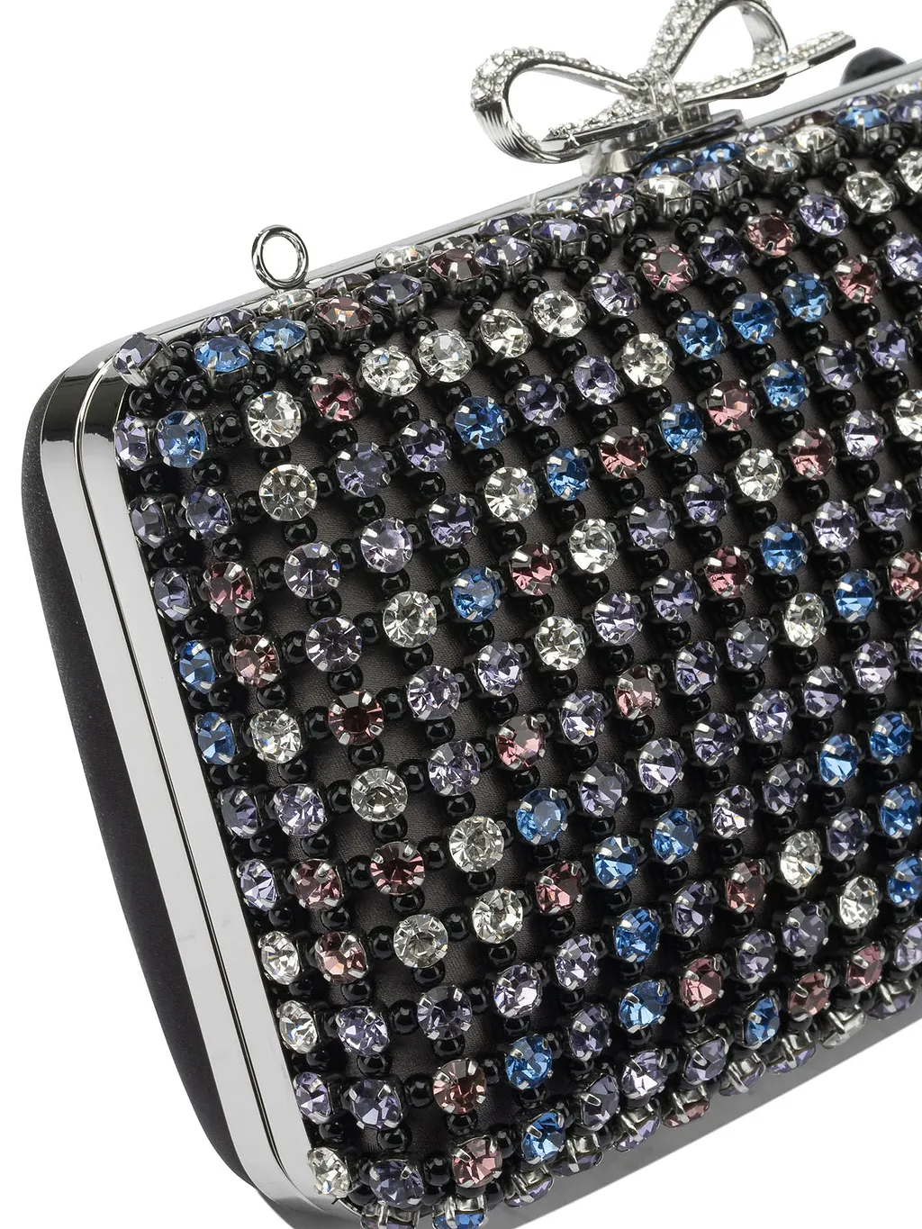 Multi Crystal Knit Clutch Bag