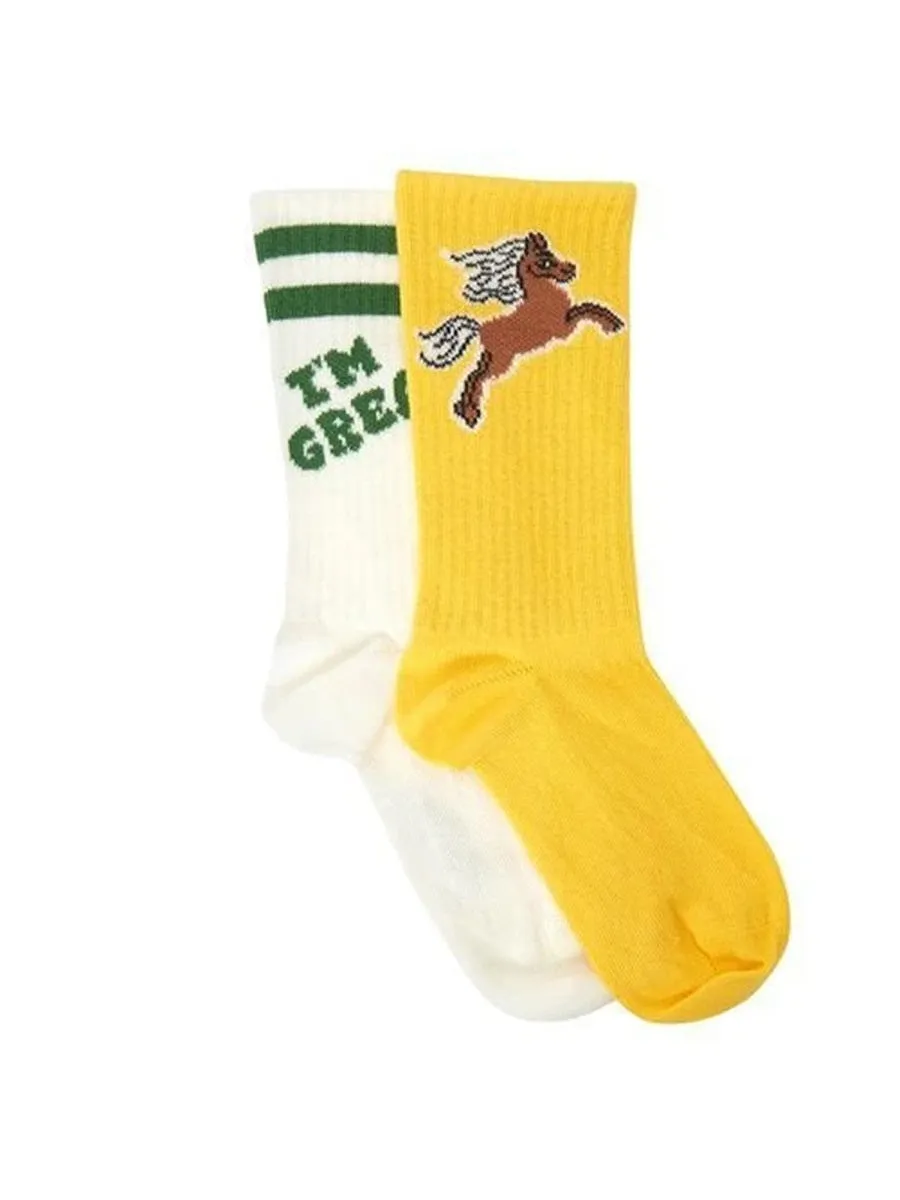 Mini Rodini 2 Pack Socks I Am Great