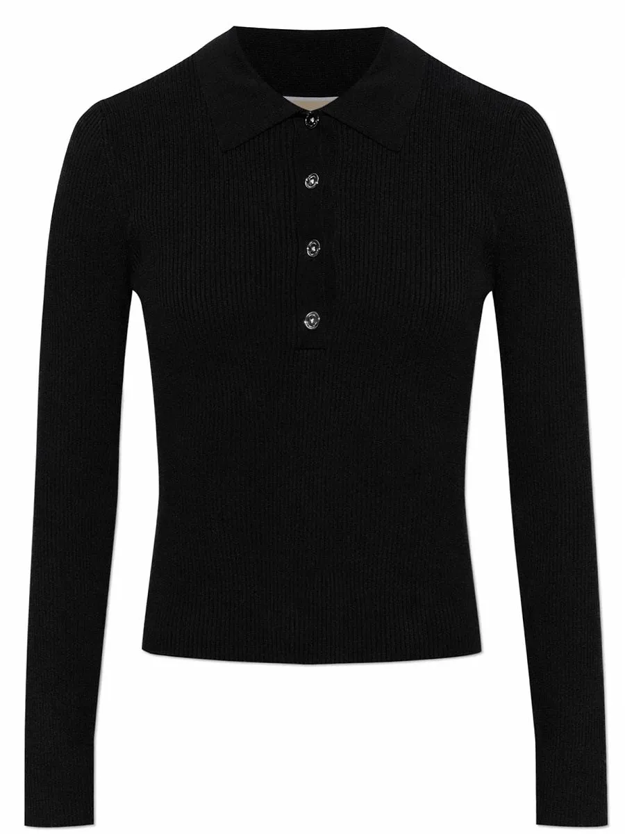 Michael By Michael Kors Long Sleeved Polo Shirt