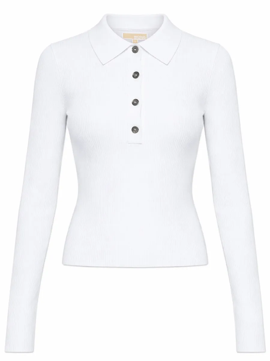 Michael By Michael Kors Long Sleeved Polo Shirt