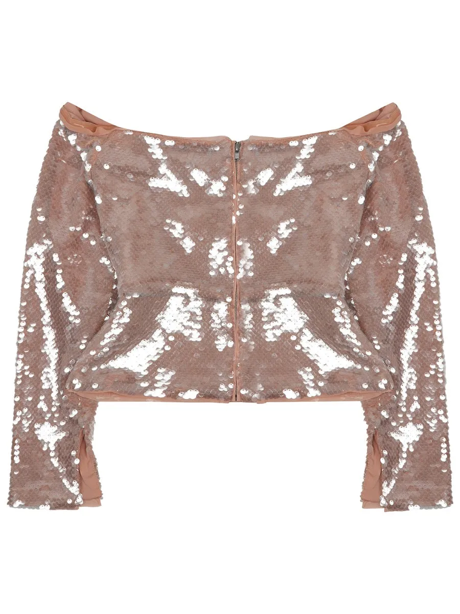 Self Portrait Sequined Sleeveless Top