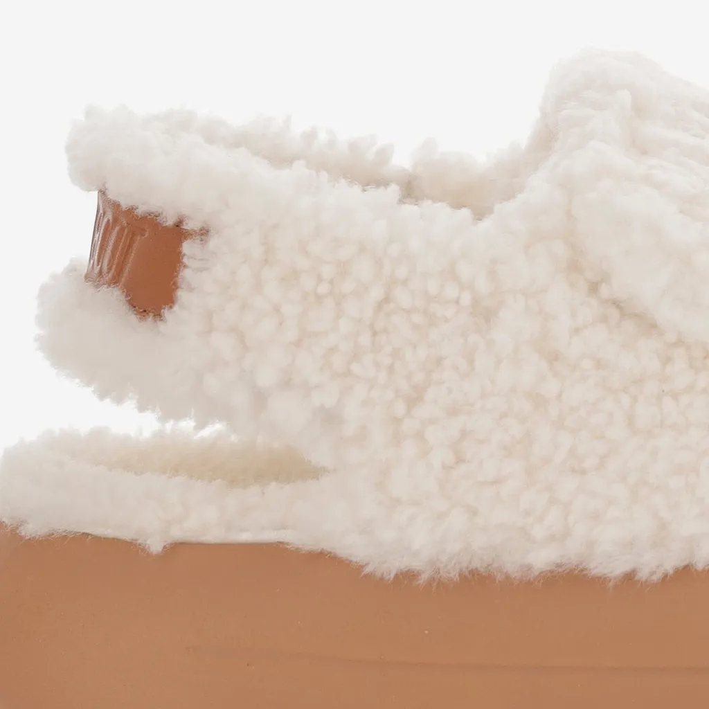 Moon Boot Shearling Sandals With Thick Sole