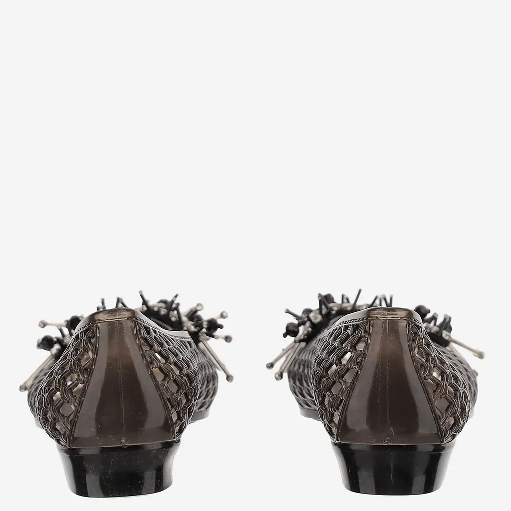Heavenly Jelly Transparent Ballerina Flats With Decoration