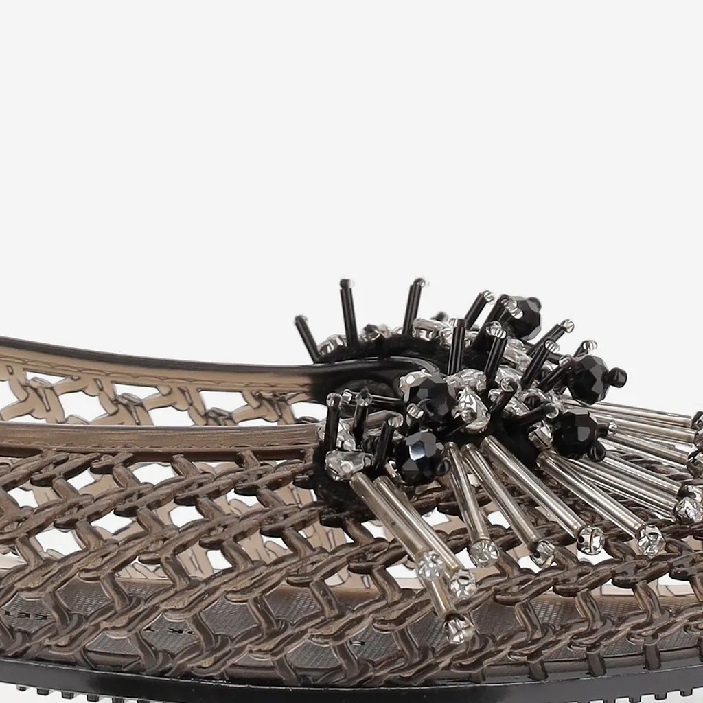 Heavenly Jelly Transparent Ballerina Flats With Decoration