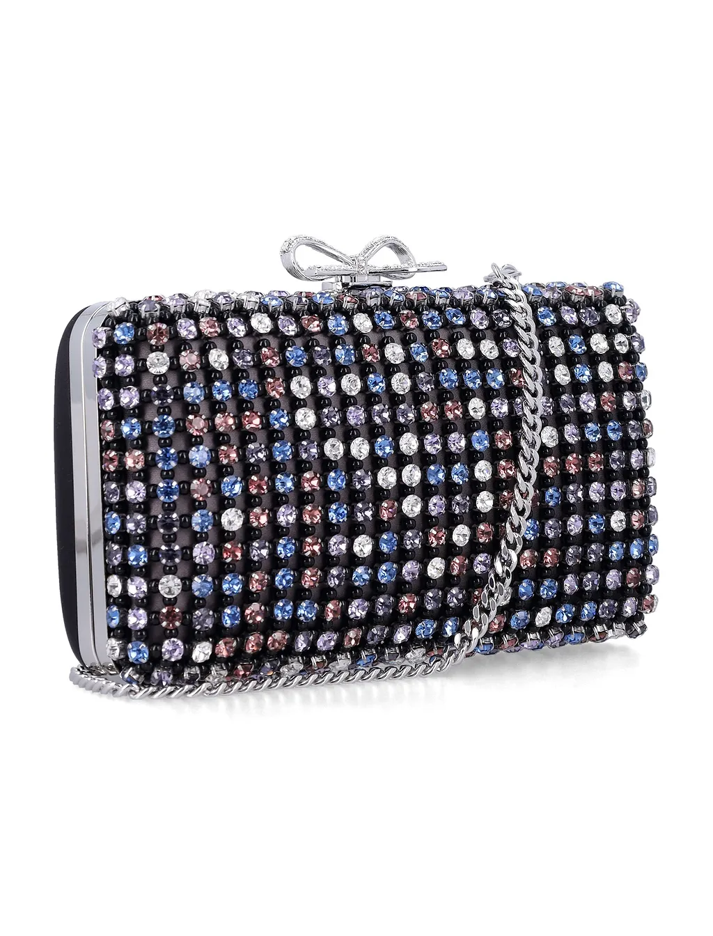 Multi Crystal Chainmail Clutch