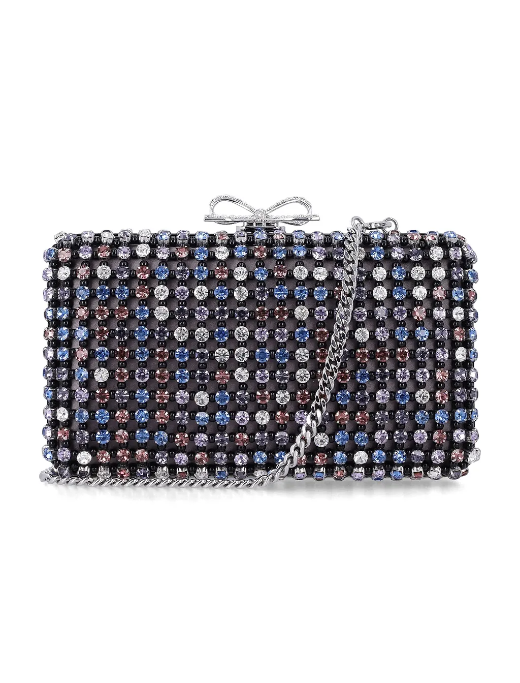 Multi Crystal Chainmail Clutch