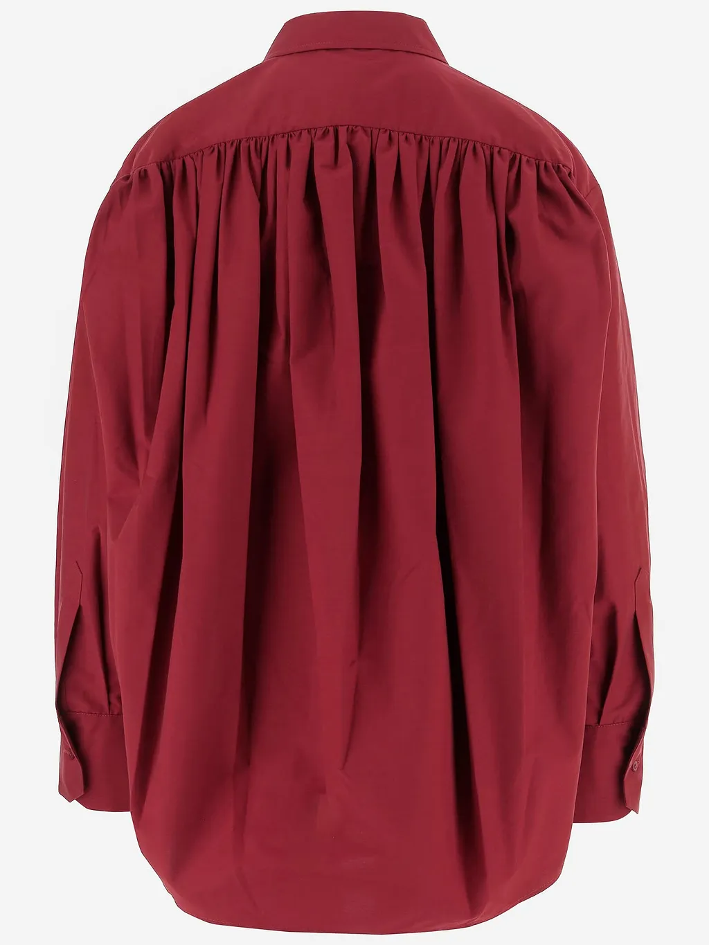 Cotton Blend Shirt With Ruffled Back