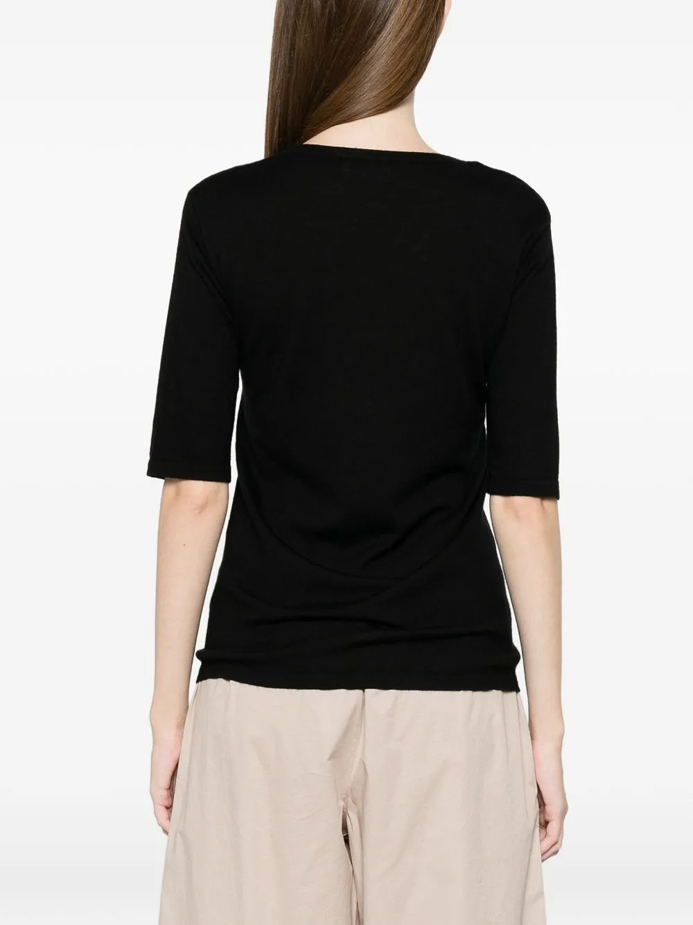 Soft Goat Black Short Sleeve Sweater