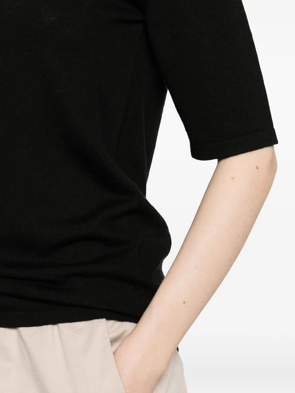 Soft Goat Black Short Sleeve Sweater