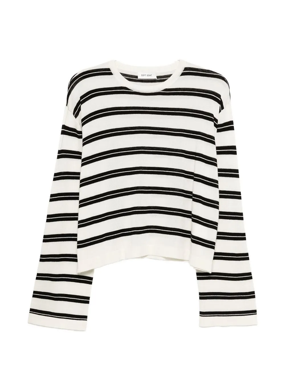 Soft Goat Striped Long Sleeve Sweater