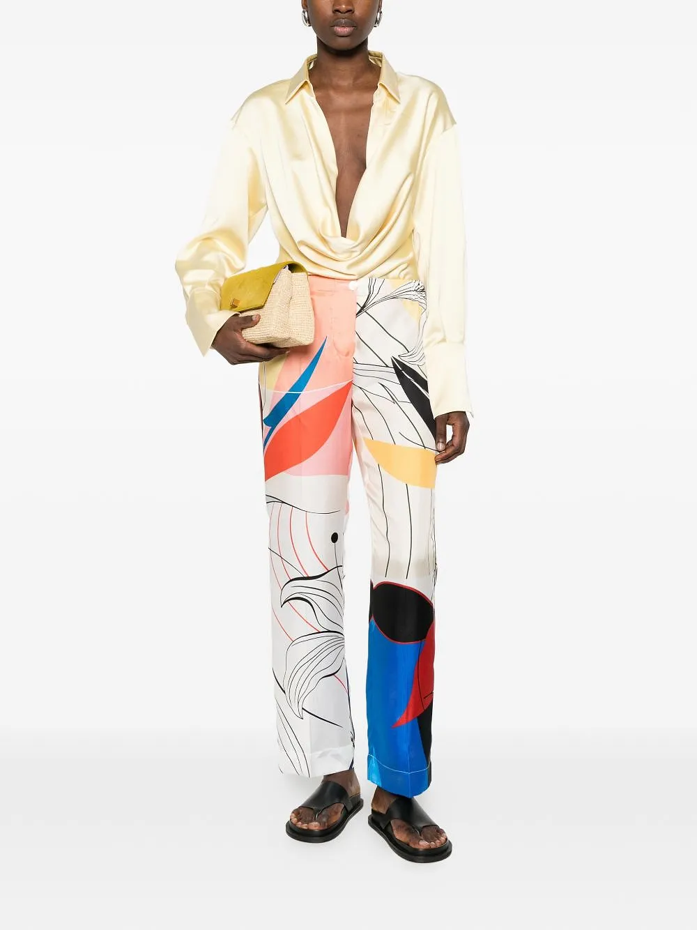 Printed Silk Trousers