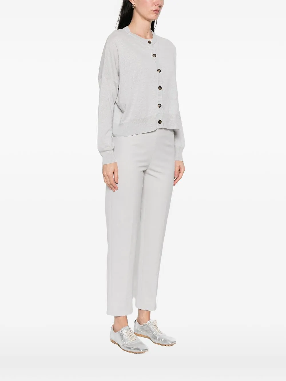 Base Linen And Cotton Blend Cardigan
