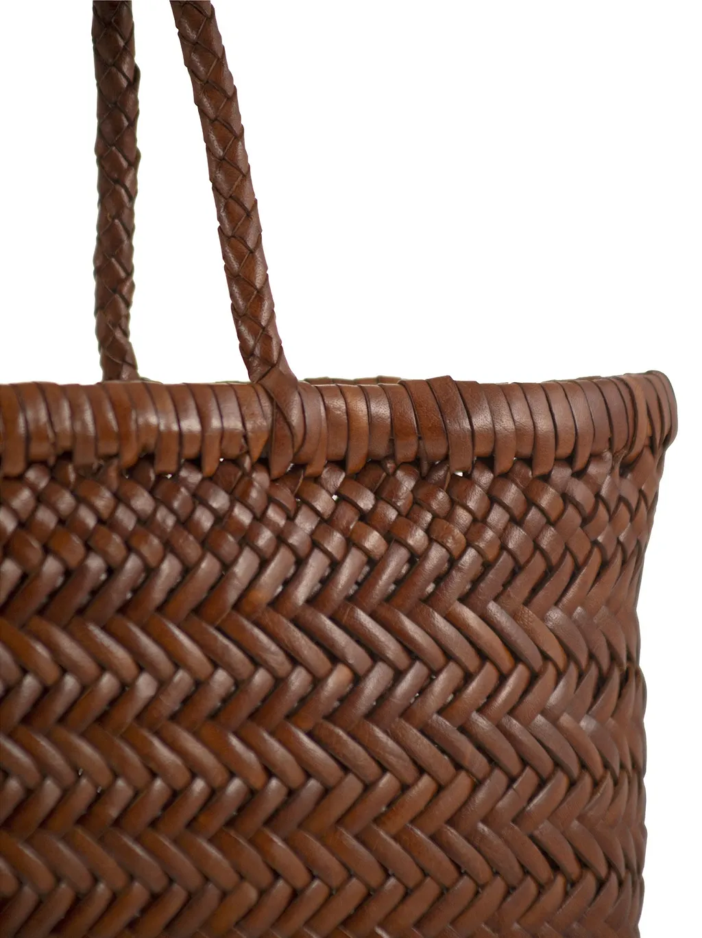 Dragon Gora Woven Leather Handbag