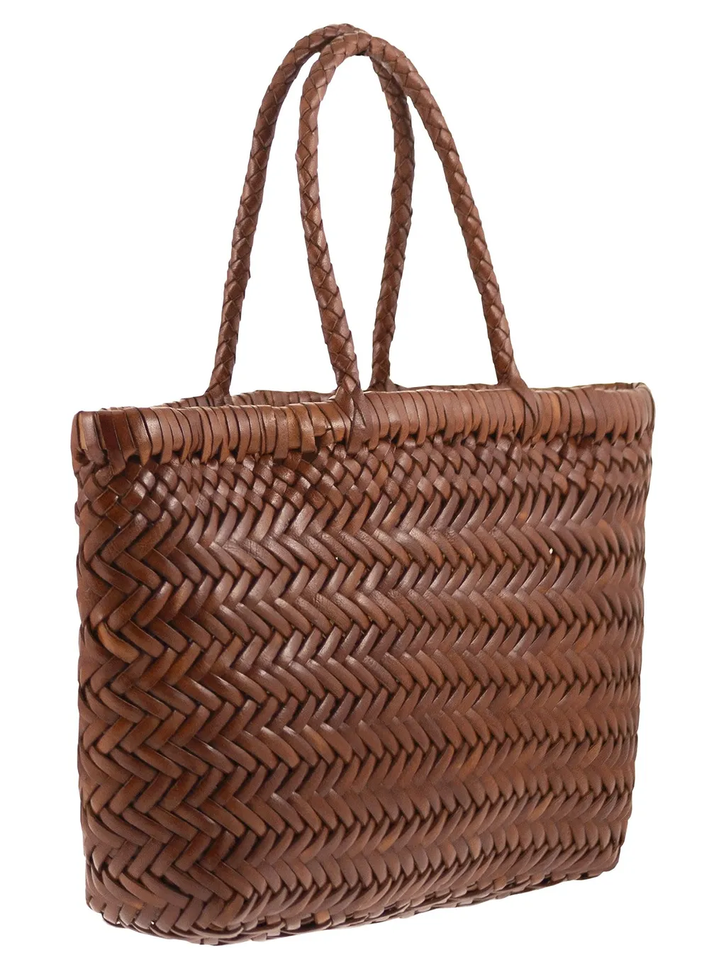 Dragon Gora Woven Leather Handbag