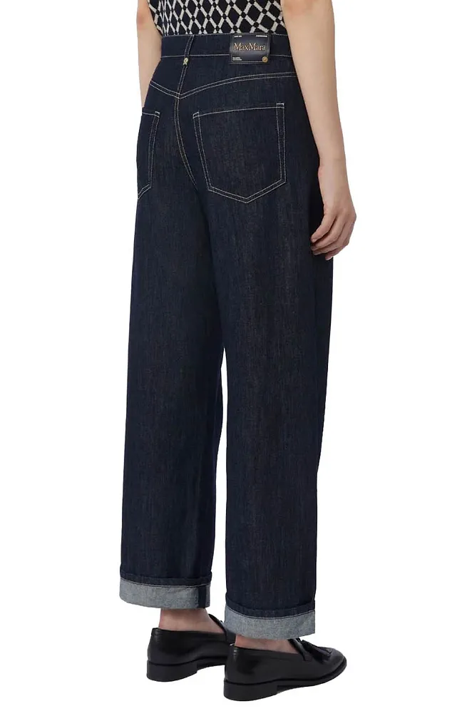 Max Mara S Denim Trousers 93% Cotton, 07% Kapok