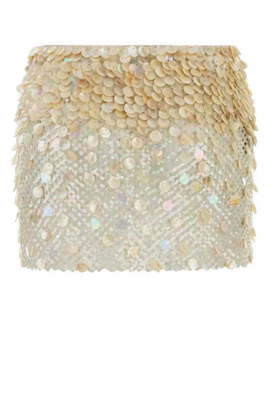 Embellished Mesh Light Between Palms Mini Skirt
