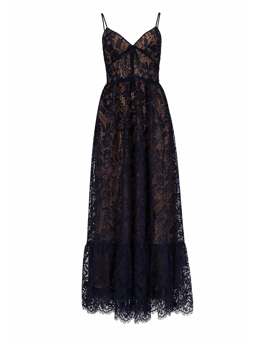 Michael By Michael Kors Long Lace Dress