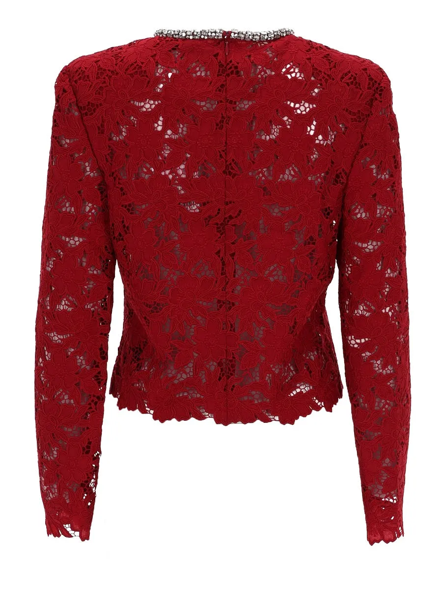 Self Portrait Lace Top With Crystals