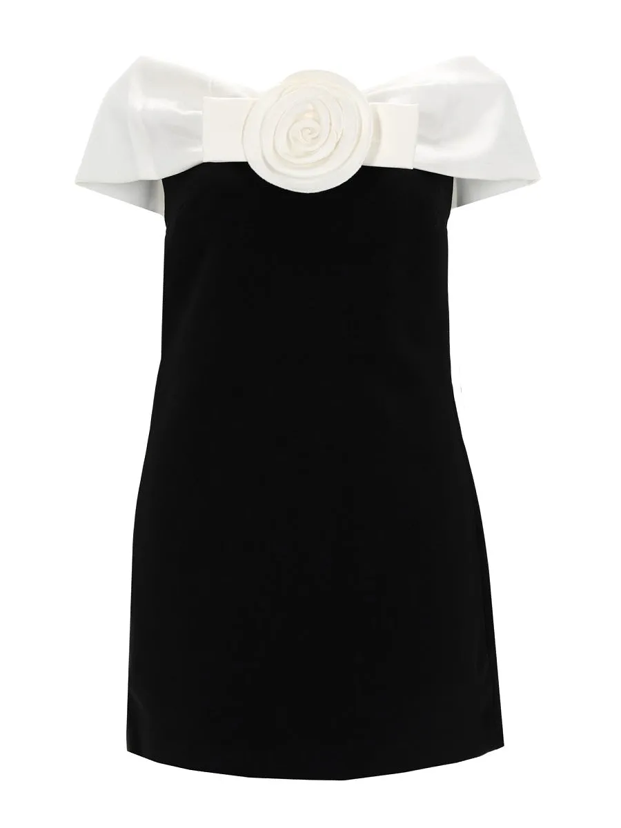 Mini Dress With Flower Detail