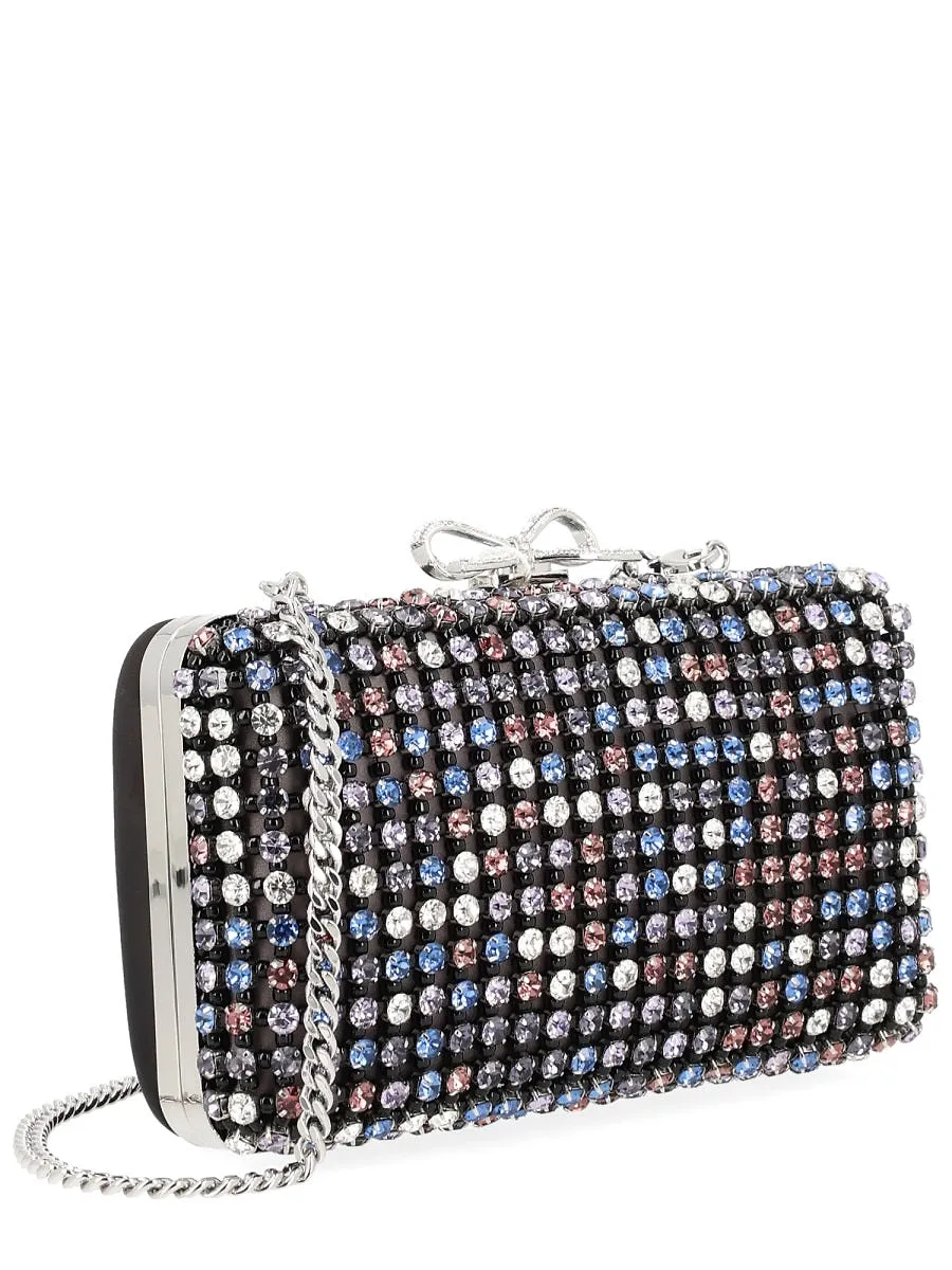 Self Portrait Crystal Chainmail Clutch Bag