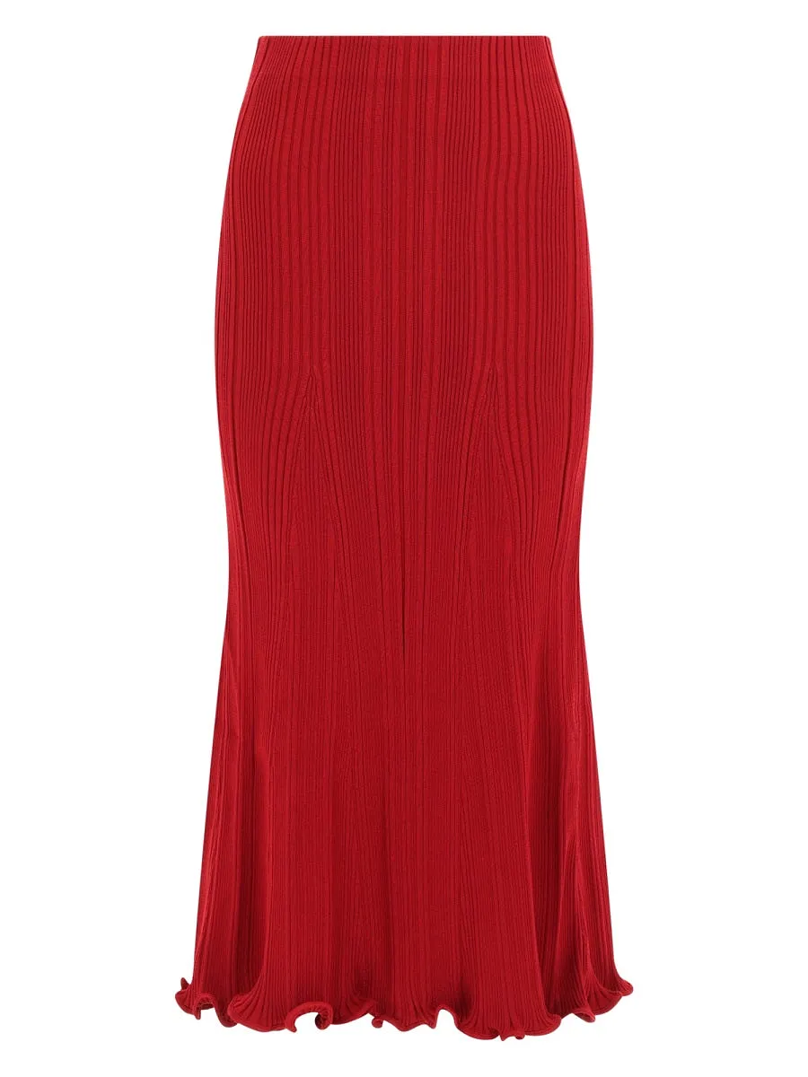 Self Portrait Viscose Midi Skirt