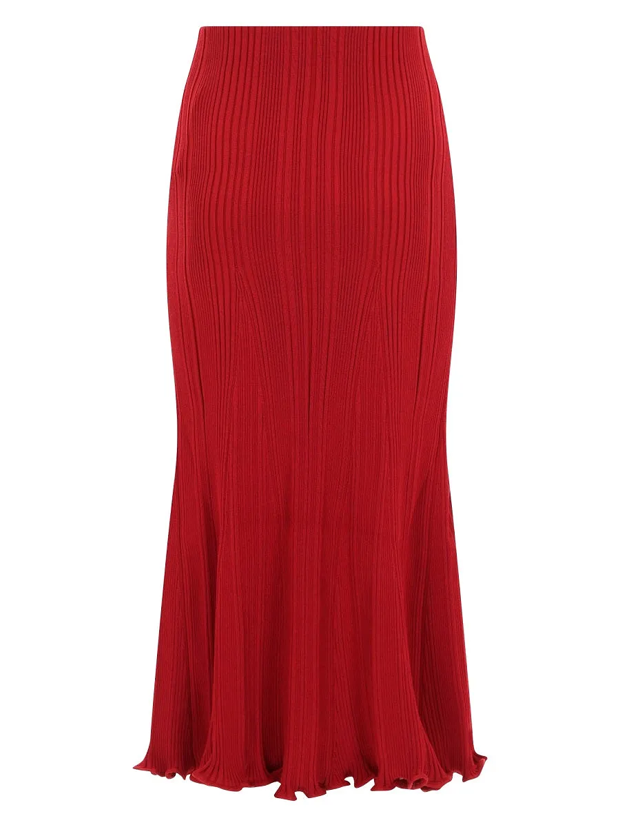 Self Portrait Viscose Midi Skirt