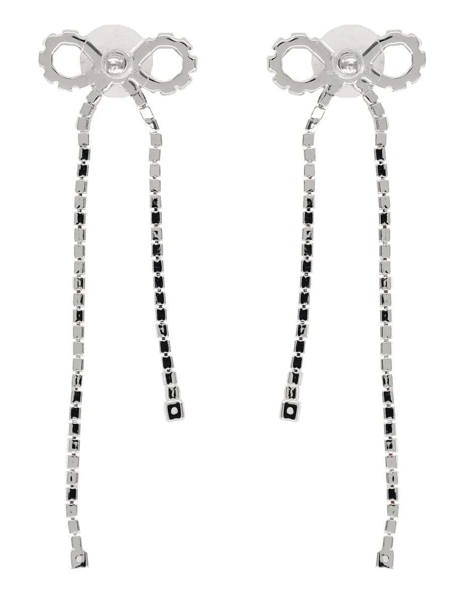 Crystal Droplet Bow Earrings