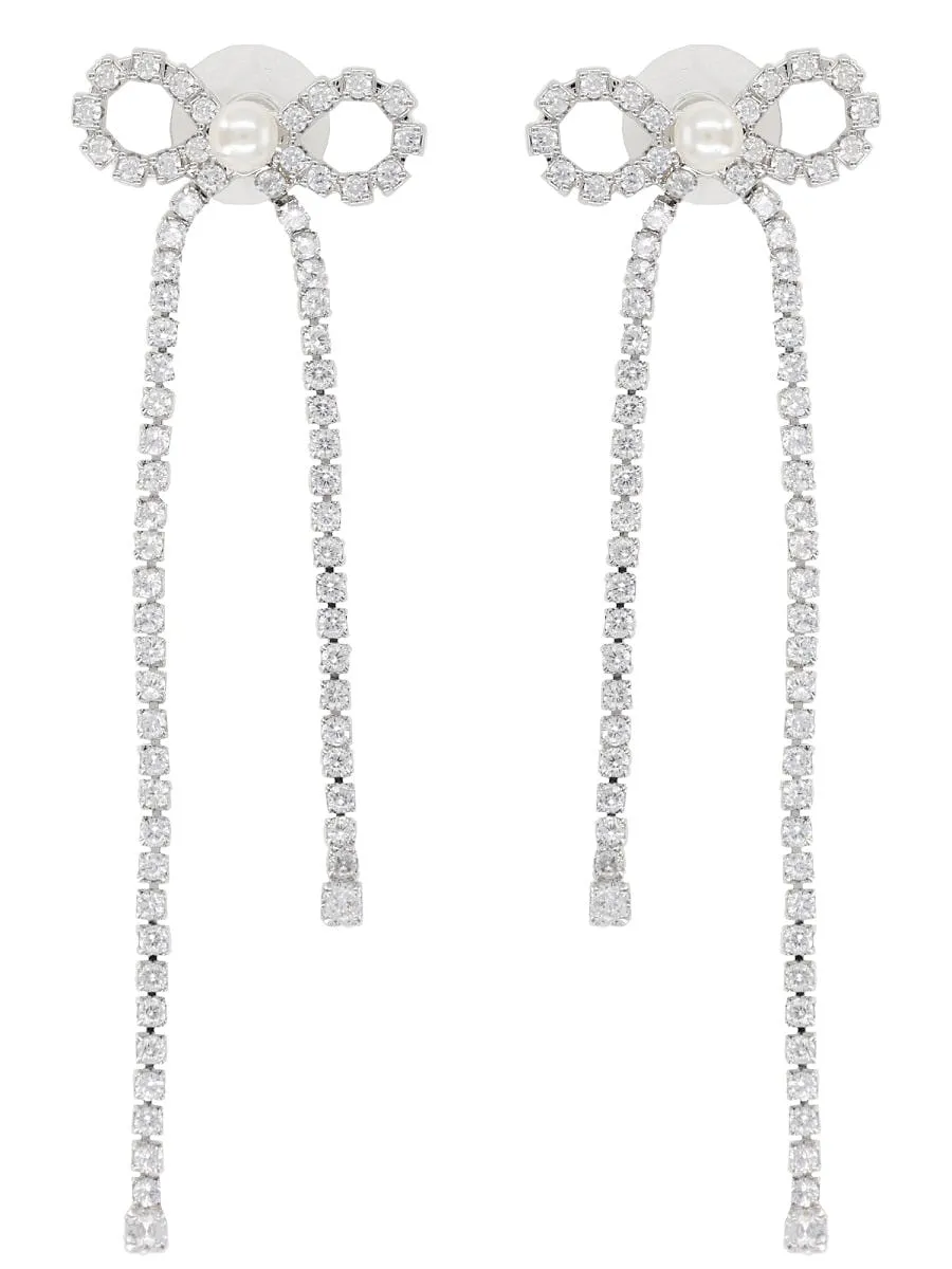 Crystal Droplet Bow Earrings