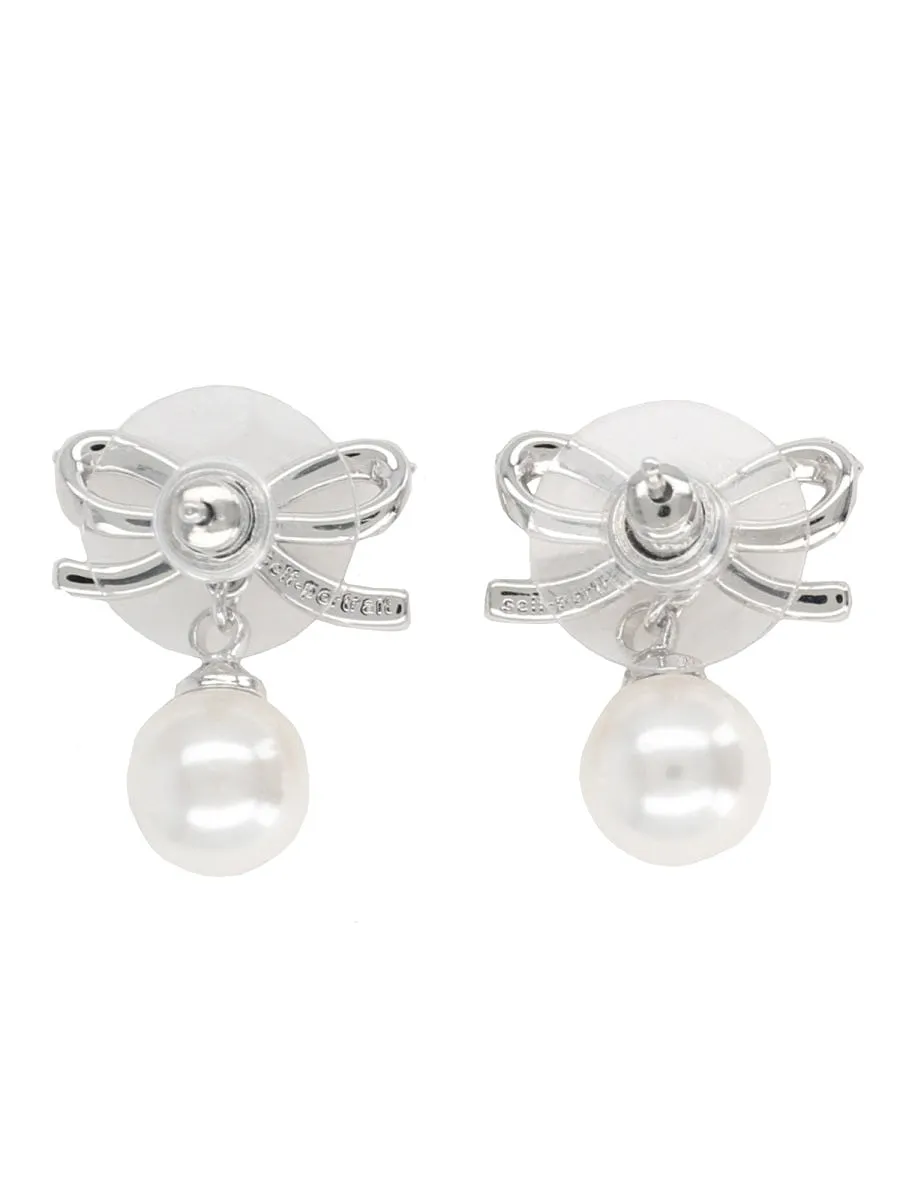 Self Portrait Earrings Bow Pearl