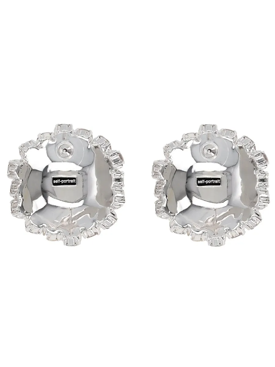 Self Portrait Crystal Flower Earrings