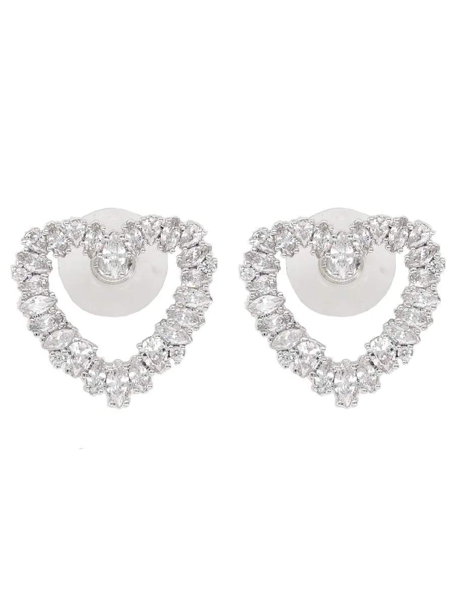 Self Portrait Crystal Heart Earrings