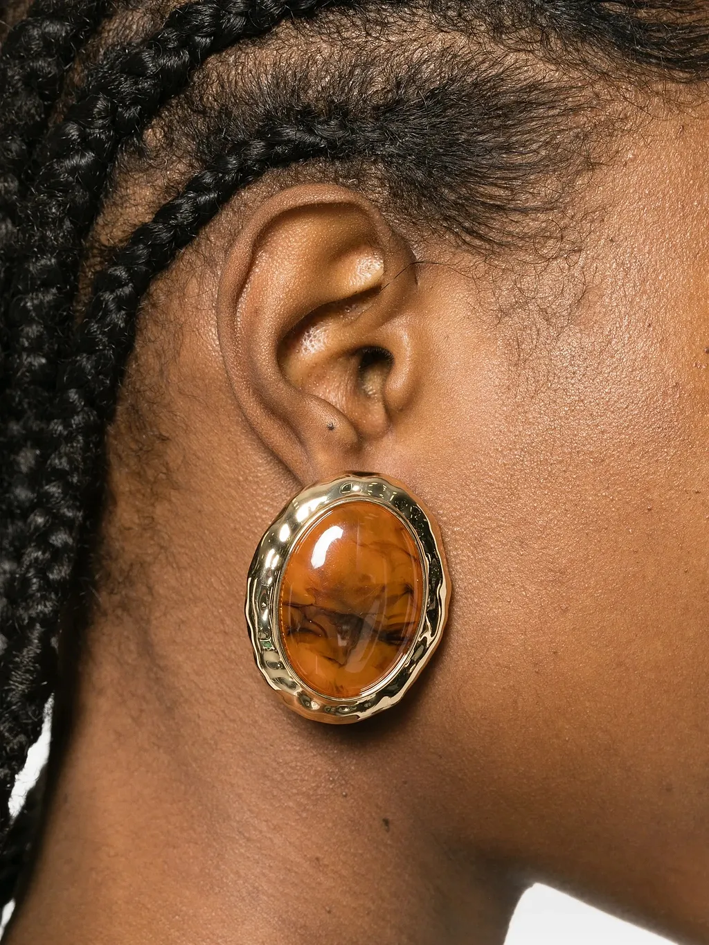 Self Portrait Gold Tiger Eye Earrings