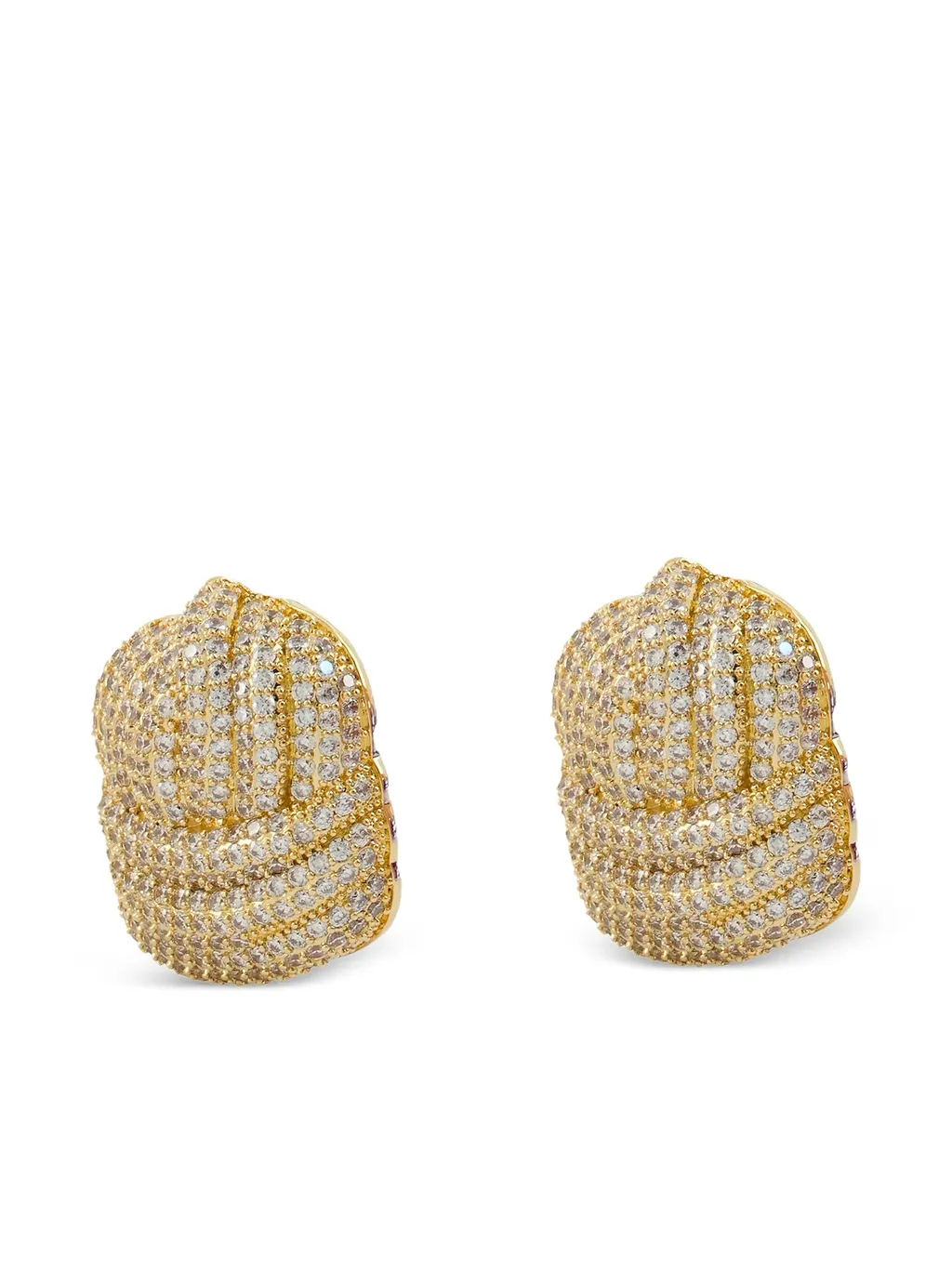 Gold Crystal Knot Earrings