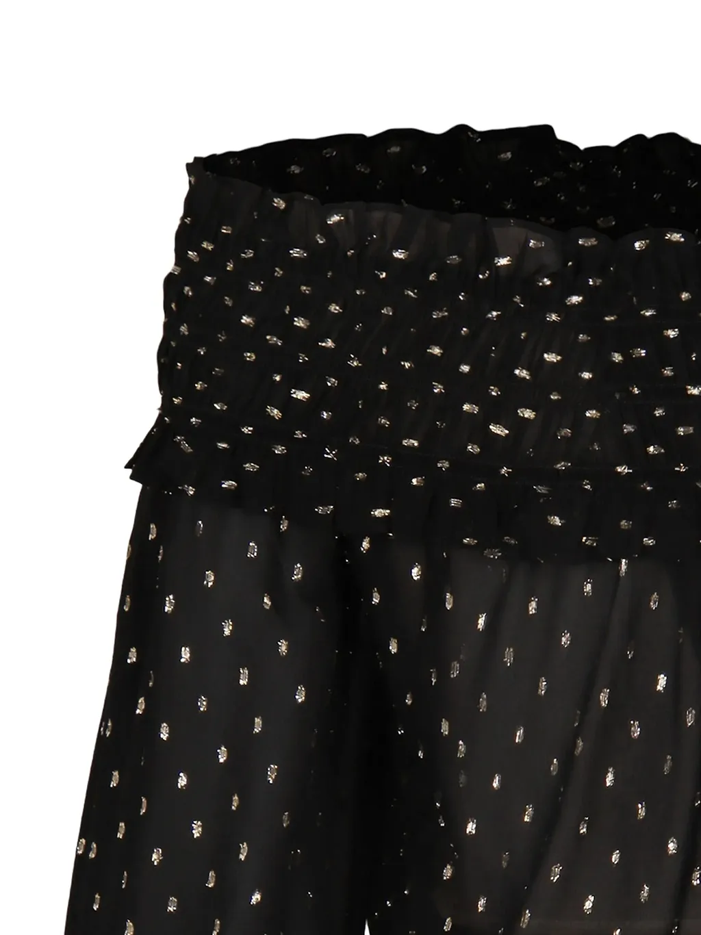 Self Portrait Black And Gold Chiffon Top