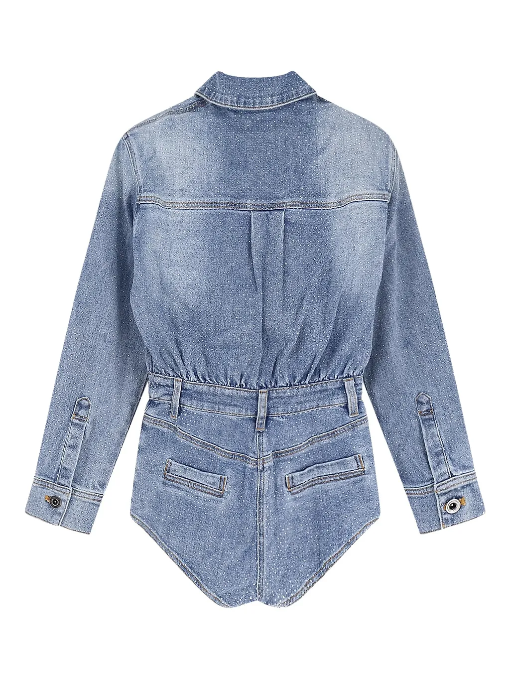 Rhinestone Denim Playsuit