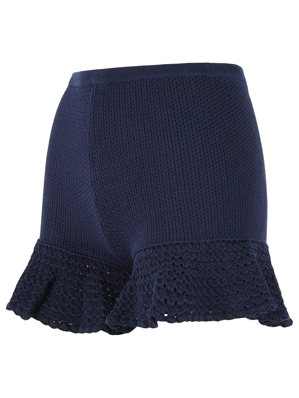 Self Portrait Navy Blue Viscose Blend Shorts
