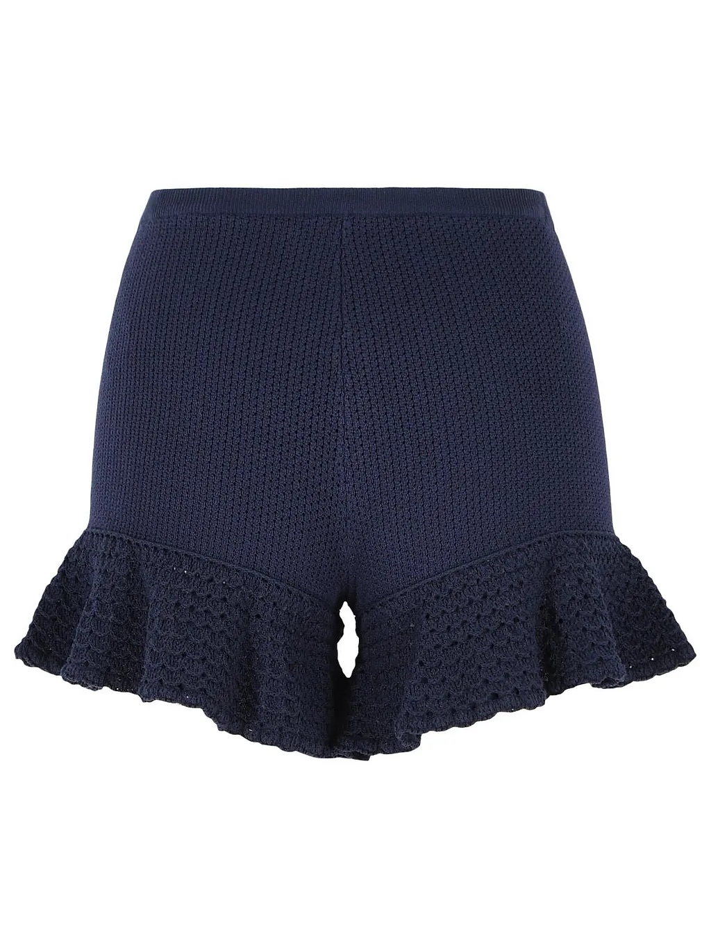 Self Portrait Navy Blue Viscose Blend Shorts