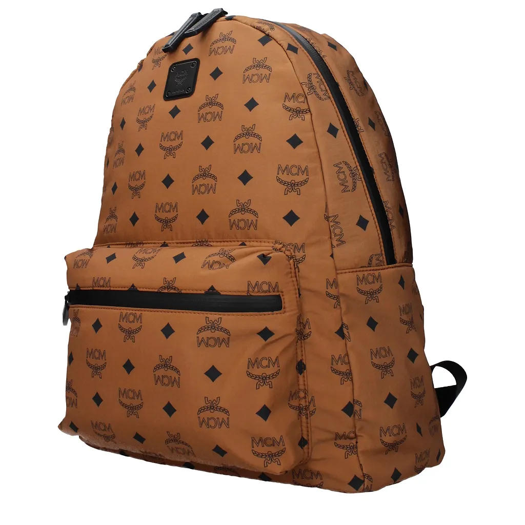 Mcm Brown/Cognac Fabric Backpack