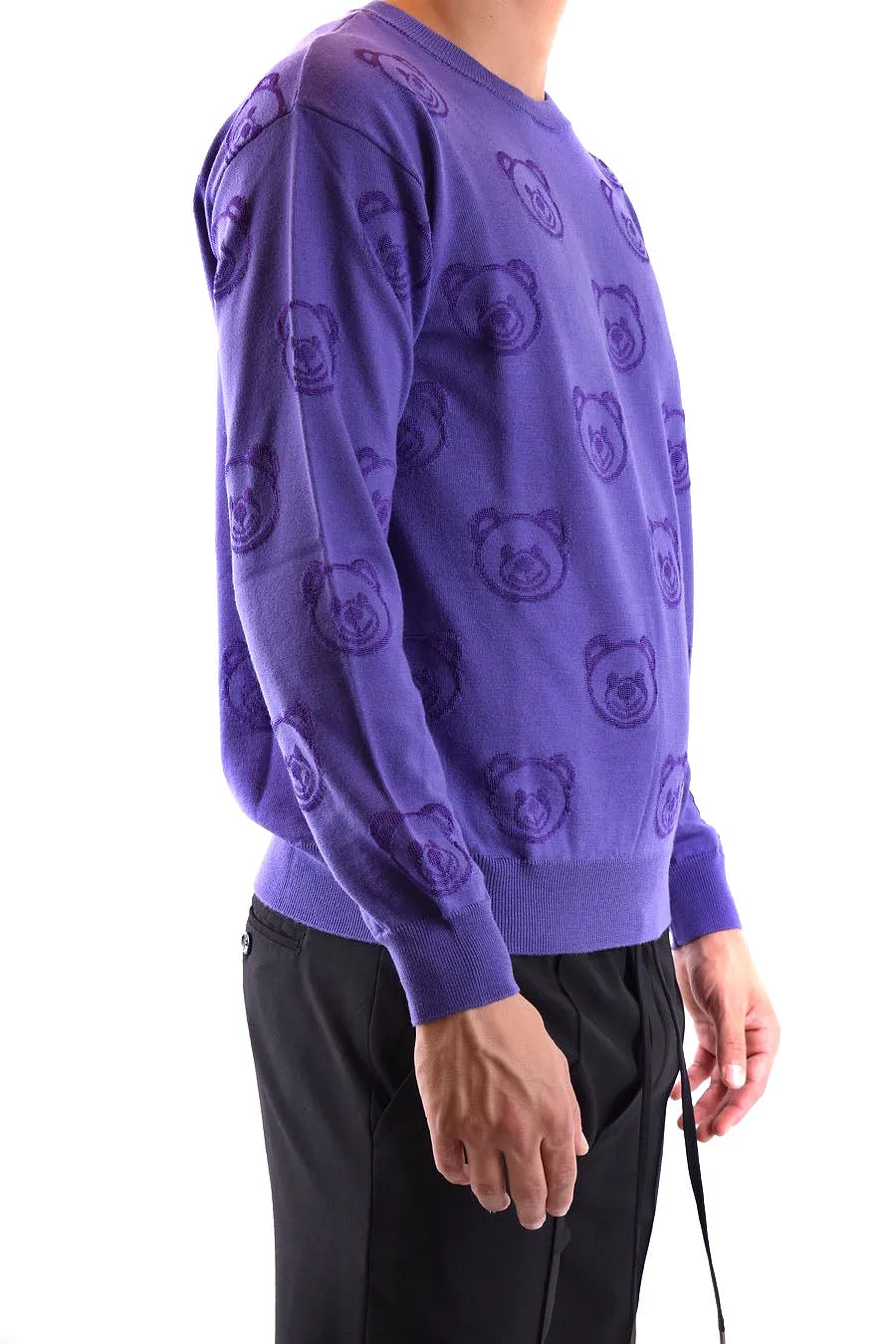 Moschino Teddy Bear Intarsia Crewneck Sweater