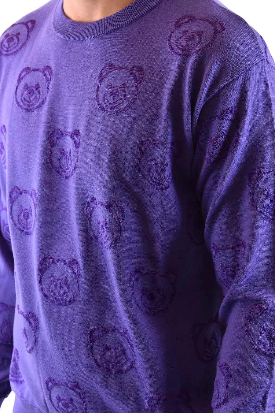 Moschino Teddy Bear Intarsia Crewneck Sweater